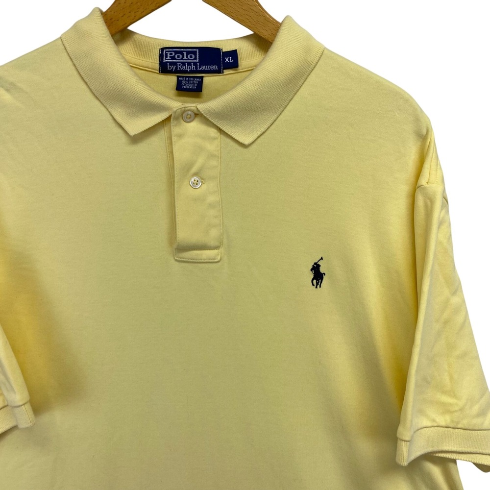 Polo by Ralph Lauren Mens XL Yellow Polo Shirt Classic Fit Pony Logo Casual